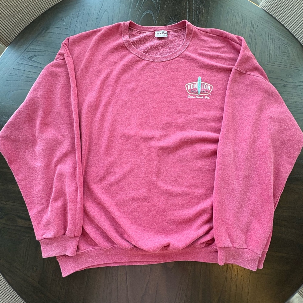 Ron Jon Surf Shop Pink Crewneck Sweatshirt Surf Wagon Graphic 3XL